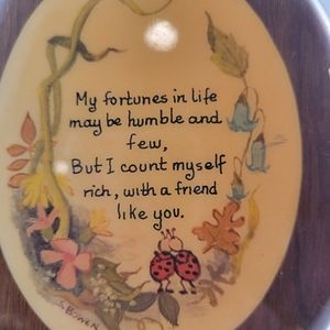 Vintage friendship poem wood plaque